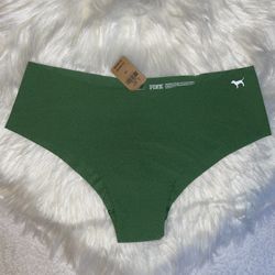 PINK No Show Cheekster Underwear Smooth Olive Green