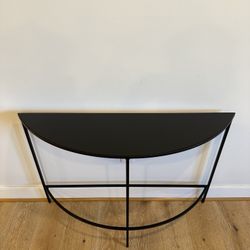 Room & Board Slim Half-Round Console Table in Natural Steel