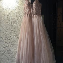Custom Pink Rose gold gown