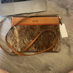 Hare + Hart Designer Cow Hide Bag NWT