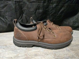 Skechers Brown Leather Lace-Up Casual Shoes