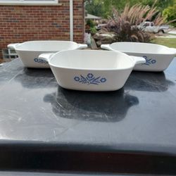Vintage Cornflower Corning Ware Casserole Dish,  1 3/4 Cup Each. EACH DISH