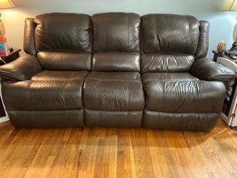 Leather couch and loveseat
