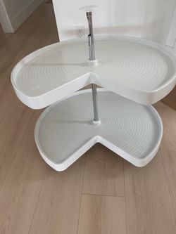 Two-Tier Kidney Lazy Susan Cabinet Organizer