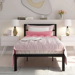 TWIN ‘Black METAL Platform BED🛏️ W/HeadBoard🤩  