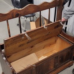 Rustic Wooden Storage Bench / Toy Chest