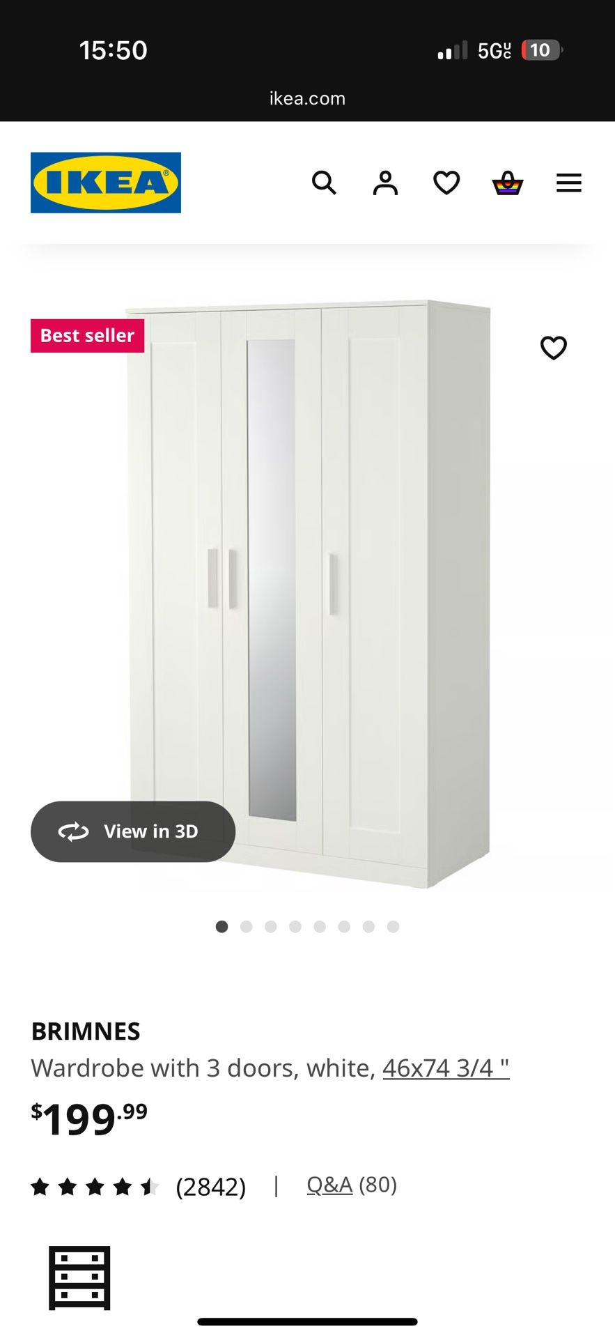 IKEA Storage / Closet With Mirror