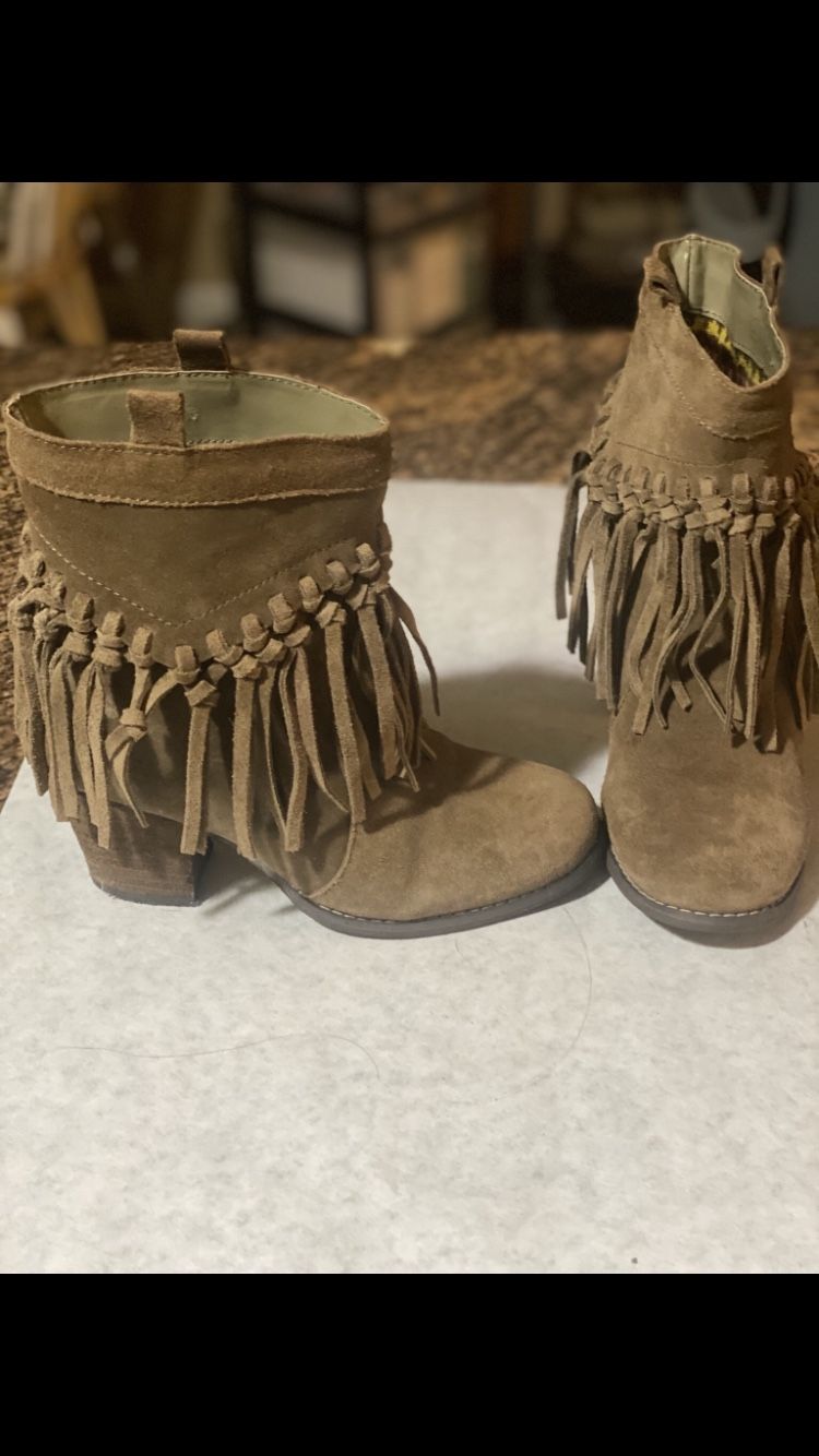 Sbicca - Sound Suede Leather Fringe Bootie