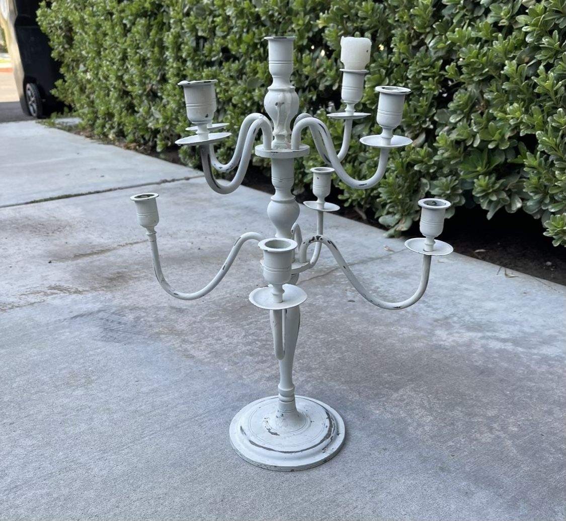 Brass Candelabra Painted White