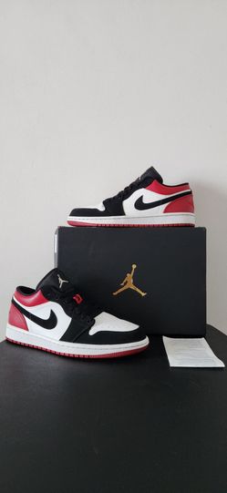 2019 Air Jordan 1 Low "Black Toe" Sneakers (Men's Size: 8) [With box and OG receipt]