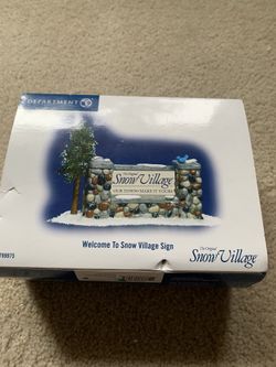 Department 56. Welcome To Snow Village Sign.