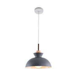 Matisse 1 -Light Gray Single Dome Pendant with metal shade