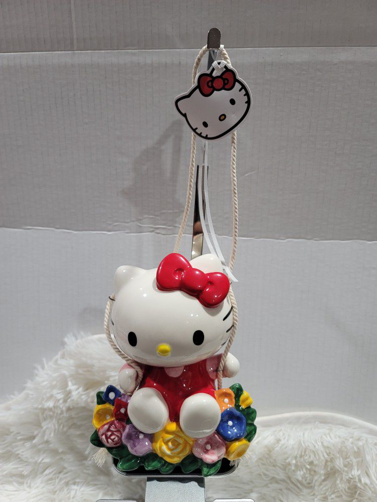 Hello Kitty Sanrio Blue Sky Flower Garden Ceramic Swing Brand New With Tags 