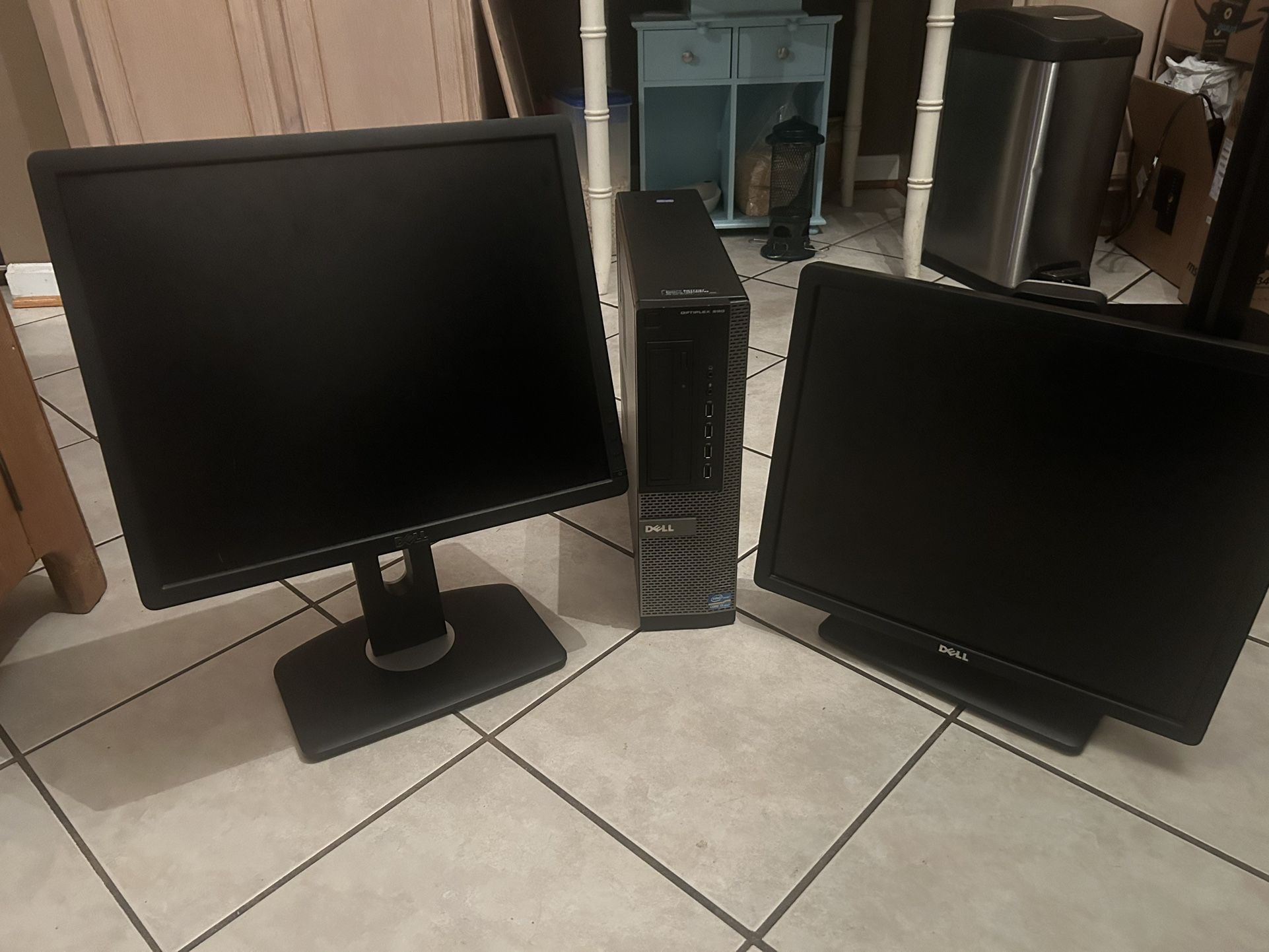 Dell Optiplex 990 W/ 2 Monitors 