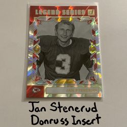 Jan Stenerud Kansas City Chiefs Hall of Fame Kicker Donruss Short Print Insert Card. 