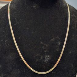 Vermeil Herringbone Necklace 23" 3.5mm Italy 7.2g