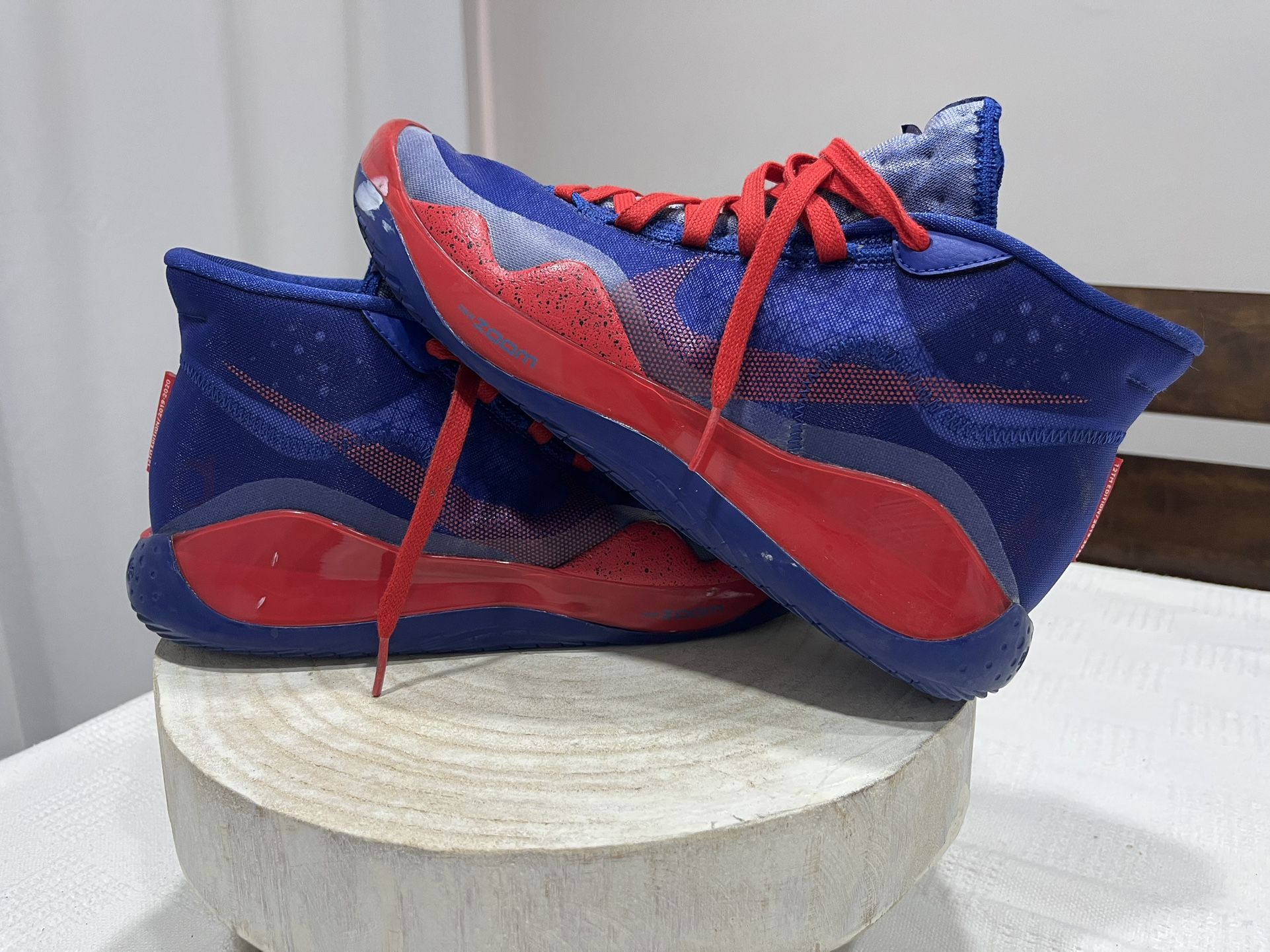 Nike Zoom KD 12 Blue Red Basketball Shoes Mens BQ7697-991 Size 10 Durant Custom