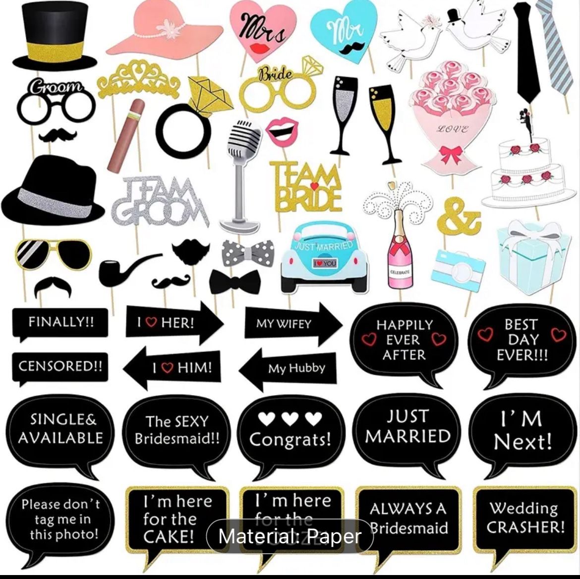 Wedding Photo Booth Props