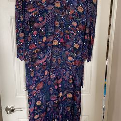 Silk Dress With Beads And Sequins 