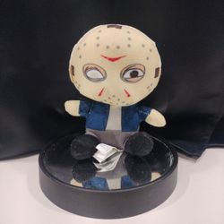 5" Tall Toy Factory Friday The 13th JASON VOORHEES Plush Doll 5" Stuffed Character.   ( Red / Black Bin )