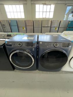 GE Set 4.8 Cu Ft Capacity Washer and Dryer Gas 7.4 Cu Ft  Sanitize- Smart