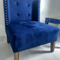 Blue Velvet Sofa Chair 
