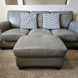 Abbyson Landon Top-Grain Leather Living Room Set