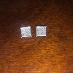 Square Diamond Earrings 