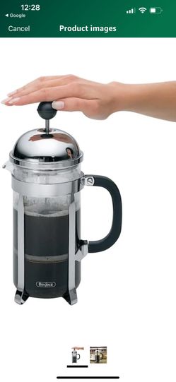 BonJour Coffee Stainless Steel French Press with Glass Carafe, 33.8-Ounce/8 Cup
