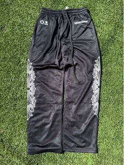 Black Chr0me He4rts mesh track pants