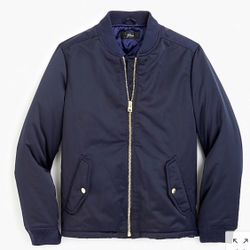 JCrew Womens Bomber Jacket Navy Blue Size XS