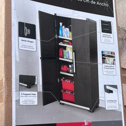 Keter Premium One 35 in. W × 71.7 in. H. × 18.5 in. D 5-Shelf Resin Freestanding Cabinet in Black