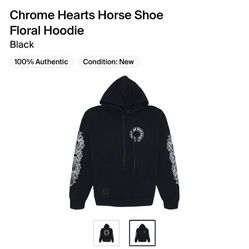 Chrome Hearts Horse Shoe Floral Hoodie - Brand New 