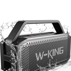 W-KING Portable Loud Bluetooth Speaker, 100W Max Waterproof Outdoor Speakers Bluetooth Wireless, IPX6 Party Big Large Speaker Boombox 2 Subwoofer-60W 