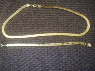 18" chain gold and bracelet cxmas gift