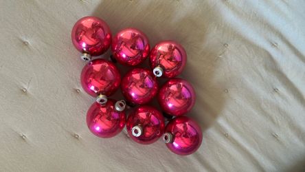 Vintage Glass Ornaments Magenta/ Pink