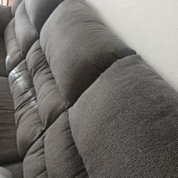 Gray Couch Double Recliners