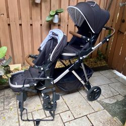 Single To Double Stroller And Car seat Adapter 
