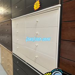 Eight Drawer White Compressed Dresser Cajonera Comoda Chest New 