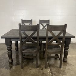 Rectangle Dining Table + 4 Chairs - Reclaimed Wood - Brand New