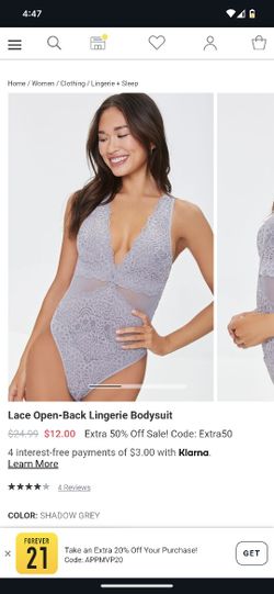 Black Lace Bodysuit Size M New