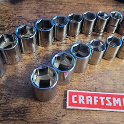 17 Craftsman 3/8" Sockets 6 Pt Sae Mm