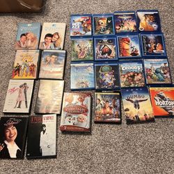 Lots of Disney Blue Ray and DVD’s