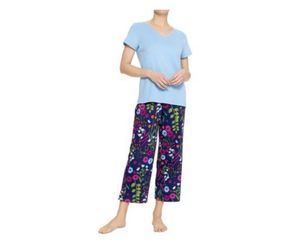 Hue Ladies Cooling Capri 2 Piece V-Neck Pajama Set
