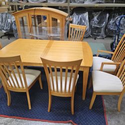 Dining Table, Chairs,  Buffet, and Hutch