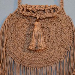 Handmade Macrame Cotton Purse Bag