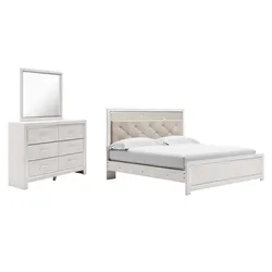 Altyra King Panel Bed with Mirrored Dresser Mega Sale