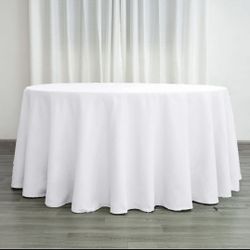 132” Round Tablecloth Polyester White