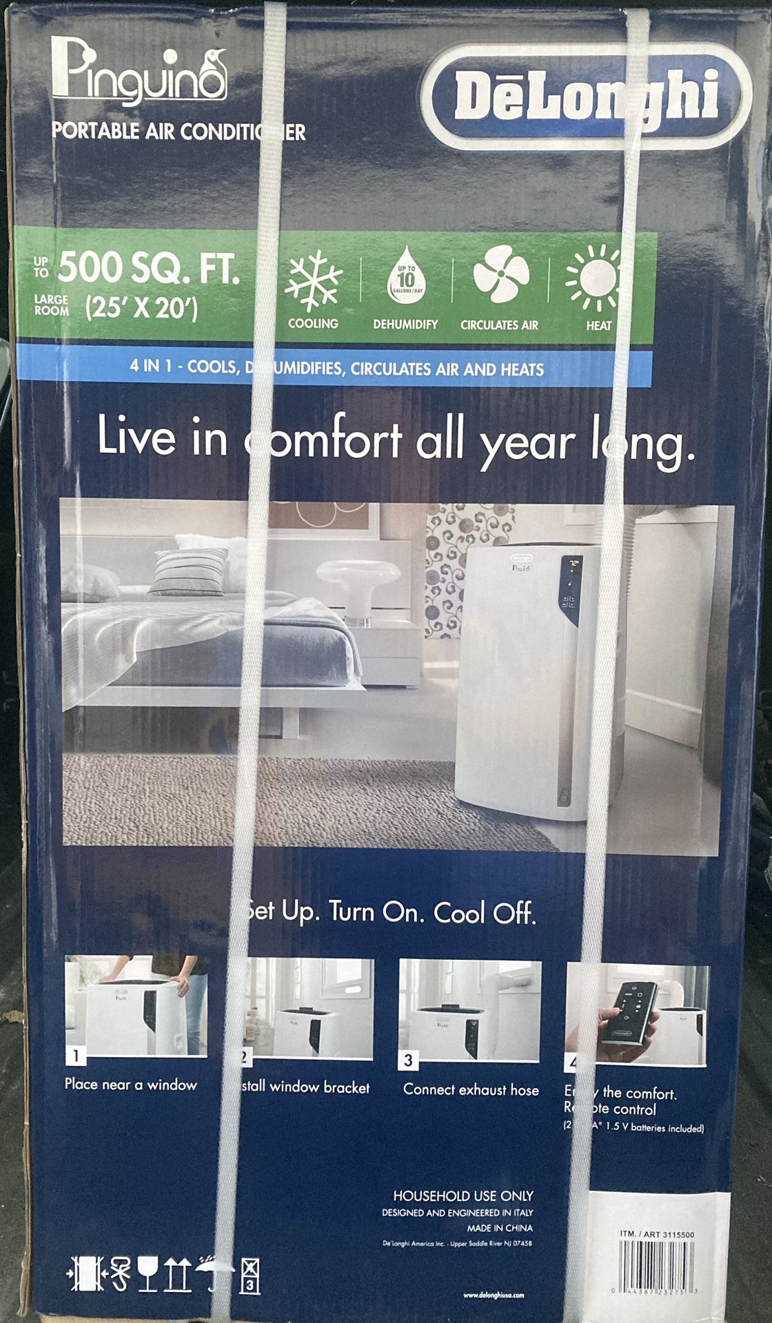 BNIB De'Longhi Pinguino 4-in-1: Air Conditioner, Heater, Dehumidifier, and Fan