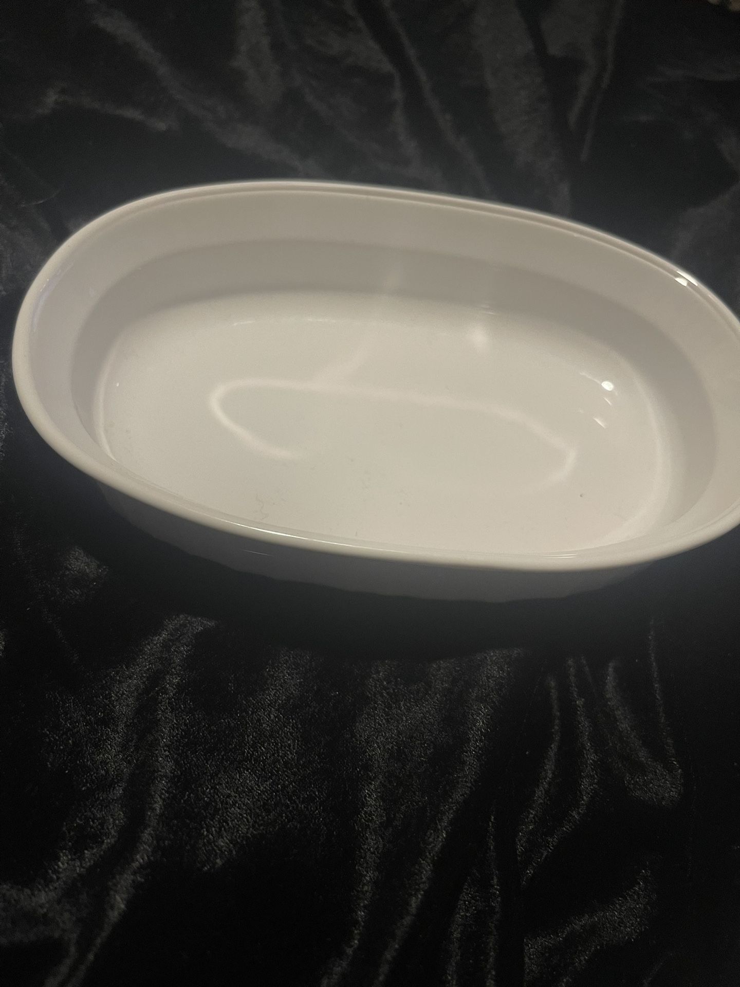 CorningWare F-15-B French White Fluted Oval Single Serving Casserole